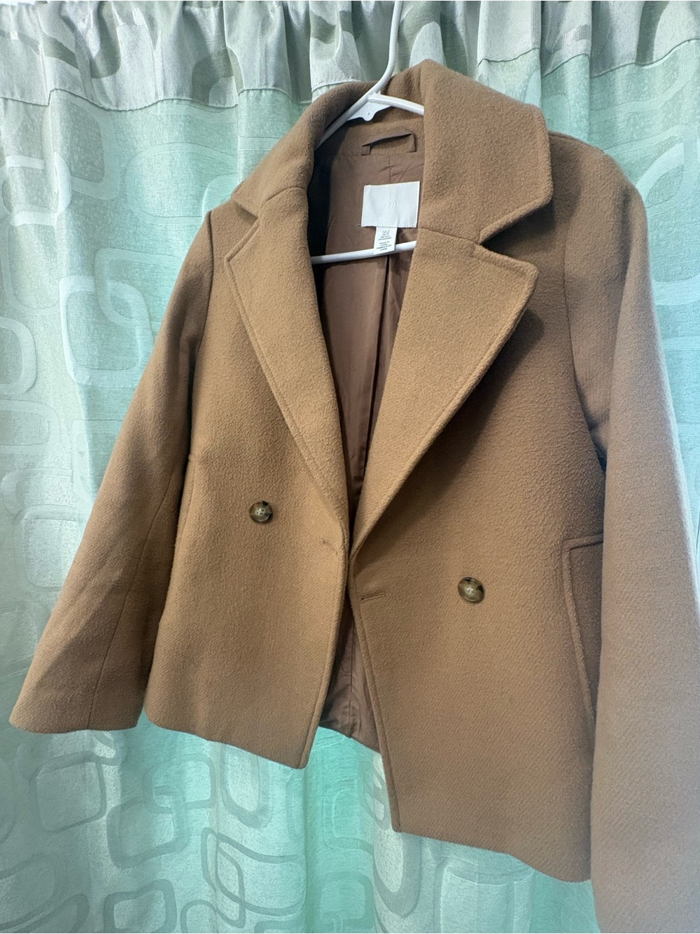 H&M Women's Double-Breasted Pea Coat - Camel Brown